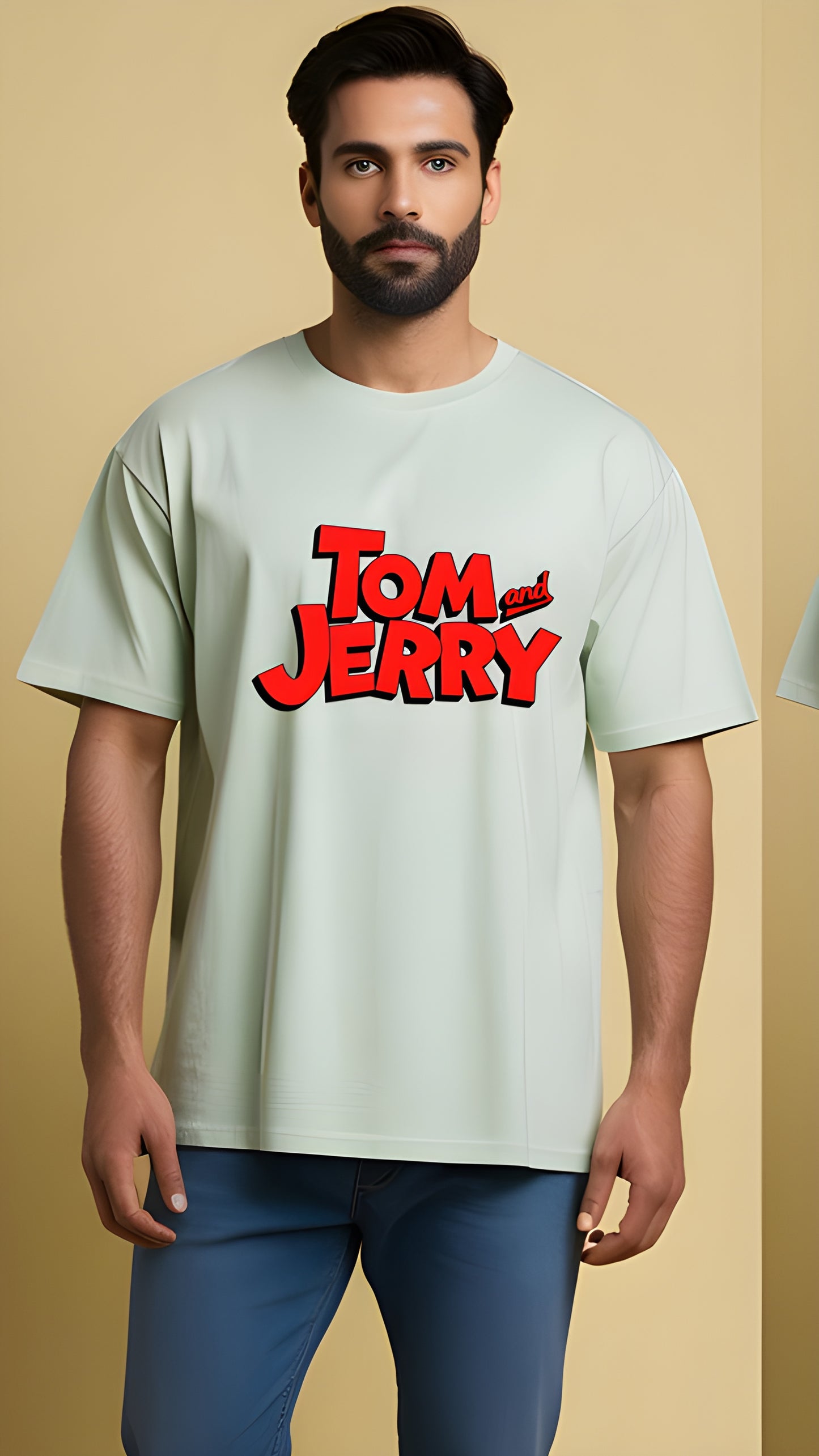 {ANT} TOM AND JERRY Oversize Printed Tshirt 100% Cotton and Premium Quality Size-L