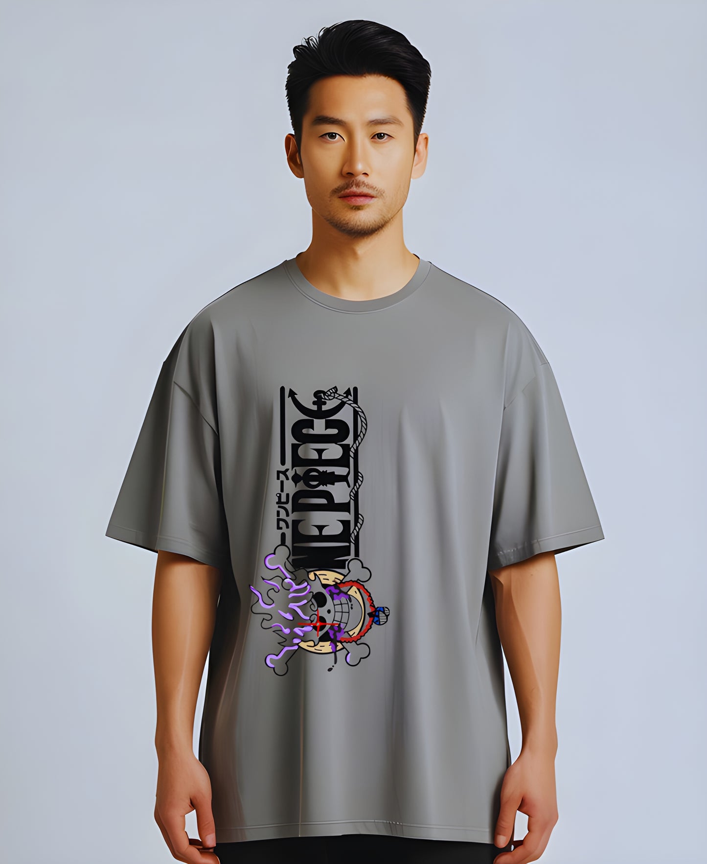 Anime Mens Oversized Printed T-shirt