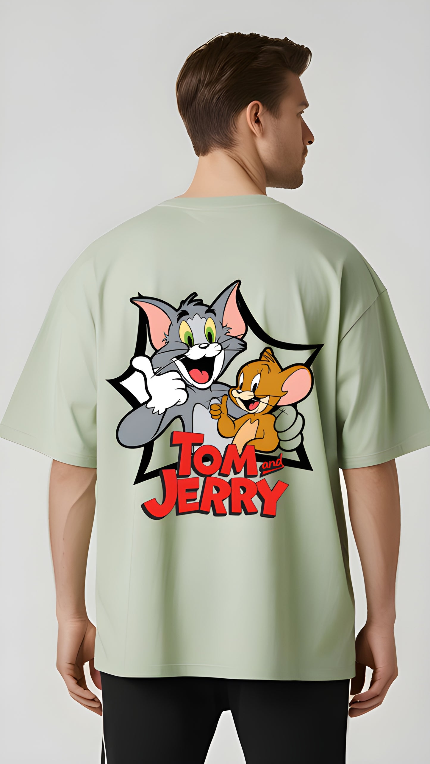 {ANT} TOM AND JERRY Oversize Printed Tshirt 100% Cotton and Premium Quality Size-L