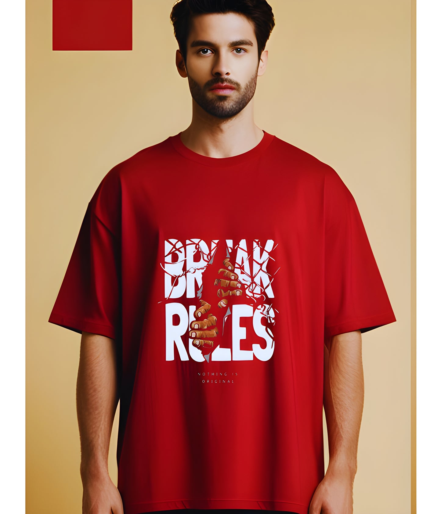 Mens Oversized Printed T-shirt size L